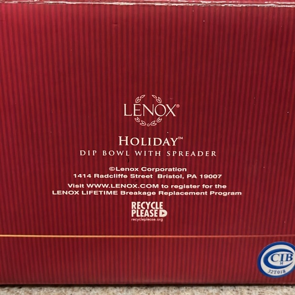 Lenox Holiday dip bowl with spreader New in box - Picture 6 of 6